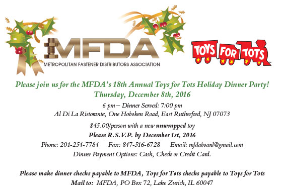 MFDA’s 18th Annual Toys for Tots Holiday Dinner